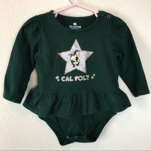 Baby Girl: CalPoly Cheer Fan Green Onesie!